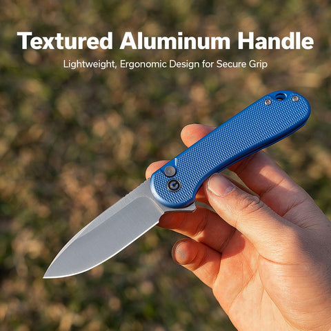 CIVIVI Elementum II knife blue deep carry clip for discreet carry.