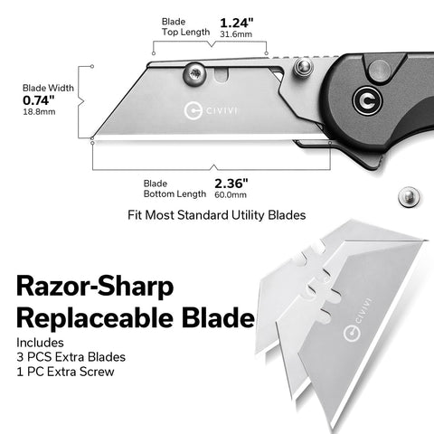 CIVIVI Elementum knife blade change demonstrates quick replacement