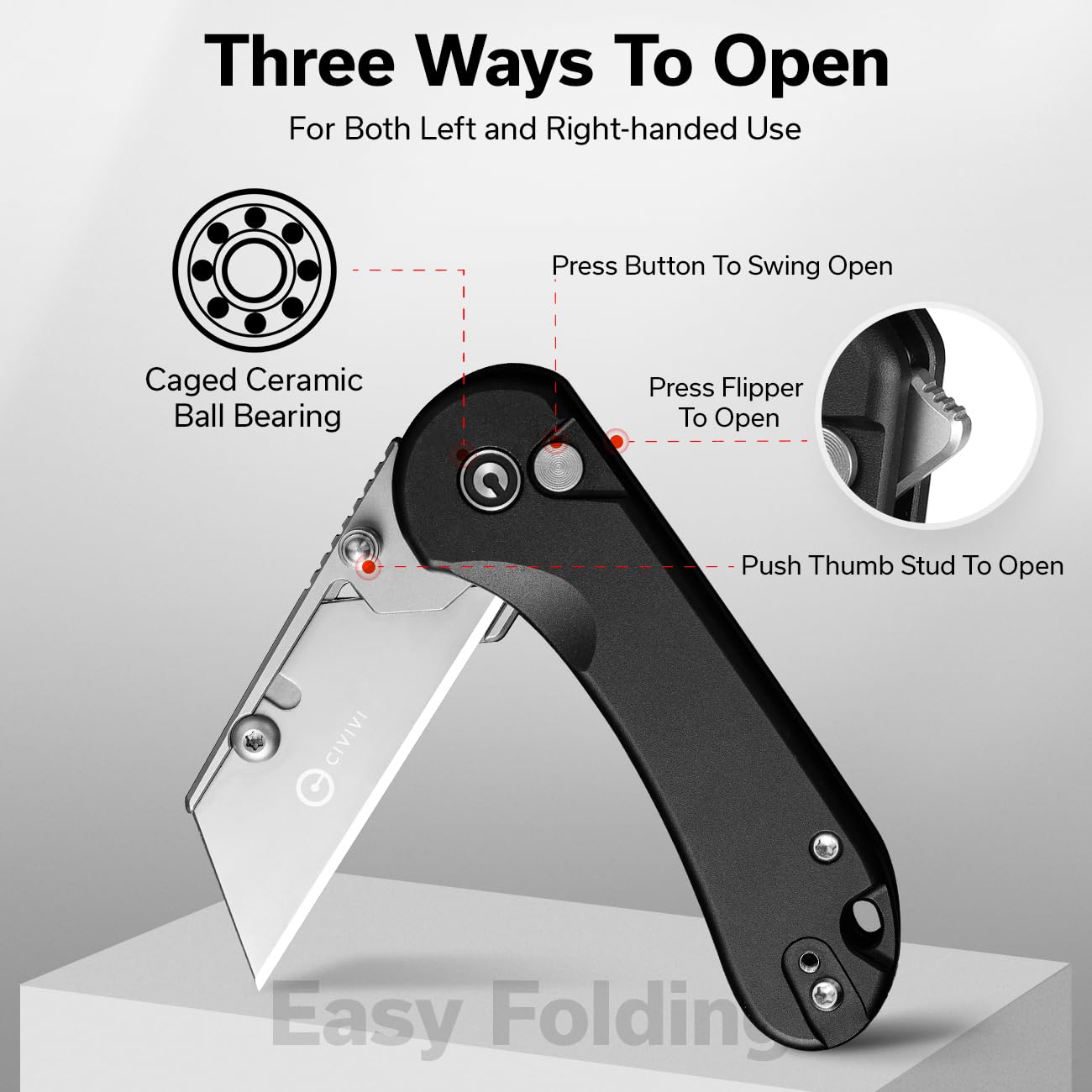 CIVIVI Elementum knife reversible clip for convenient carry.