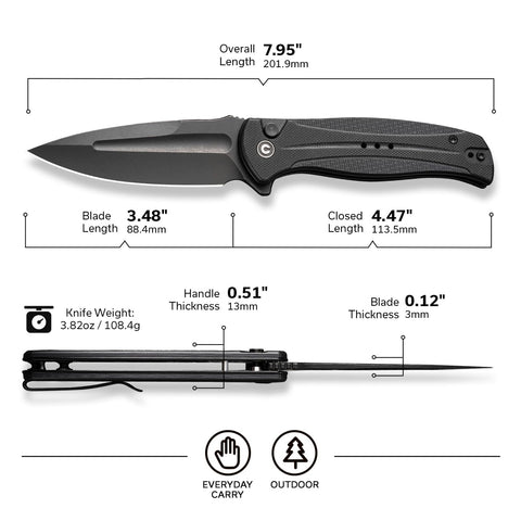 CIVIVI Indindie knife black finish with modern look