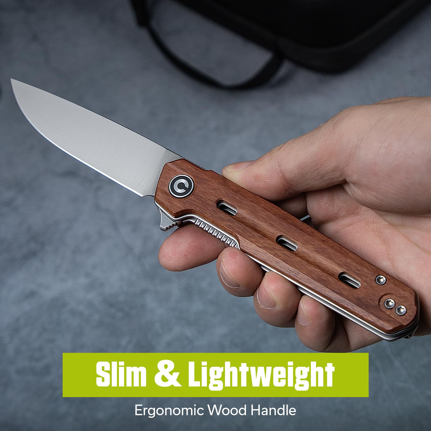 CIVIVI Navo knife reversible clip supports left or right-handed carry.