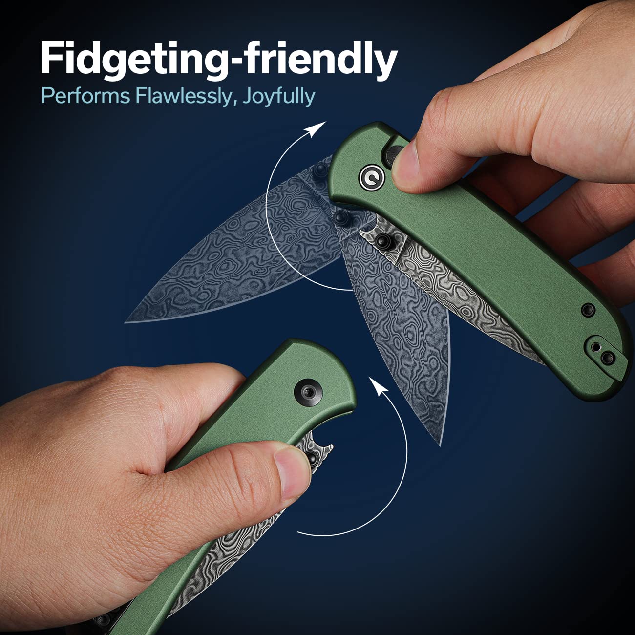 CIVIVI pocket folding knife bottle opener feature in use during outdoor break