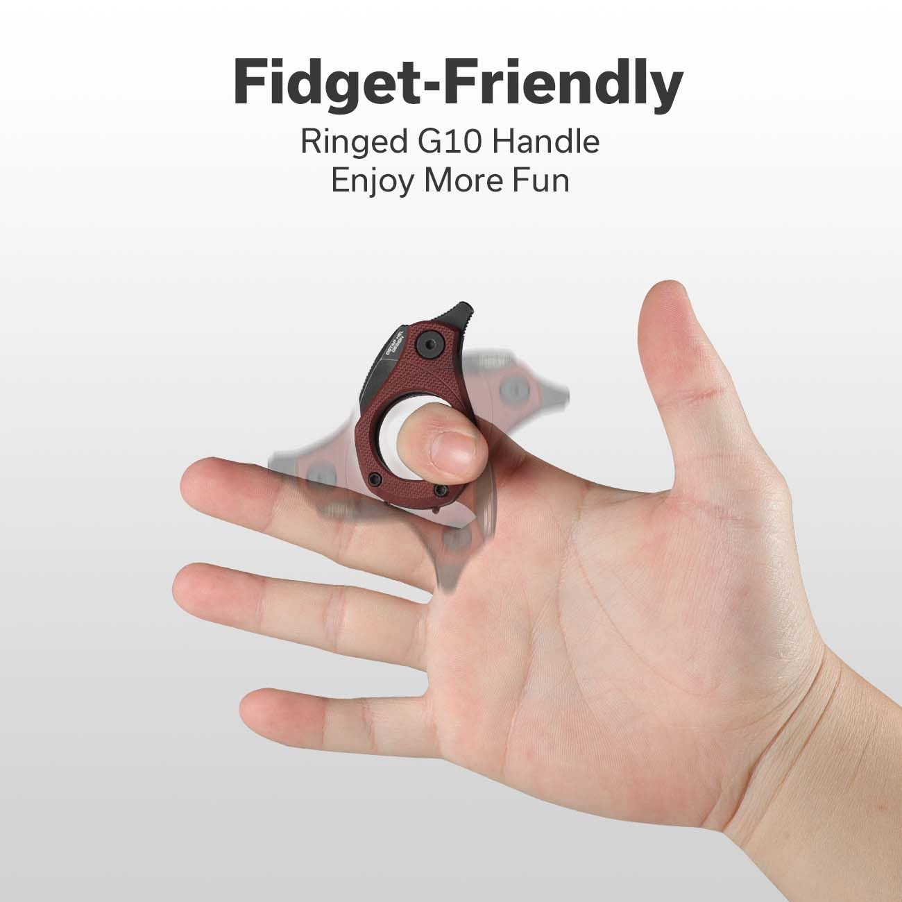 CIVIVI Pyrus Mini Knife ringed G10 handle offers secure grip