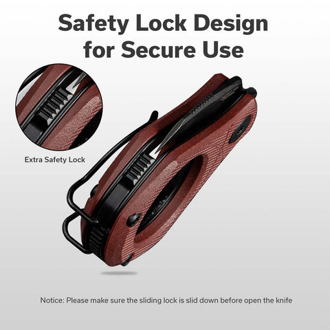 CIVIVI Pyrus Mini Knife sliding lock shows safe closure