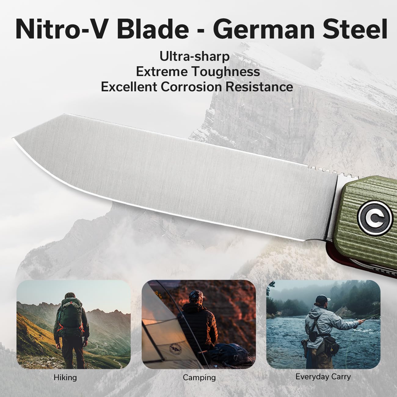 CIVIVI Sendy milled G10 handle offering secure grip