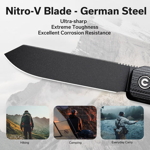 CIVIVI Sendy Nitro-V blade close-up highlighting toughness