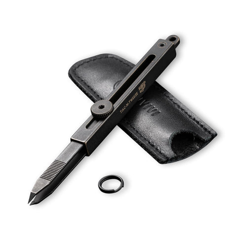 CIVIVI Tac-N-Tweeze retractable tweezers with leather sheath for secure, portable carry