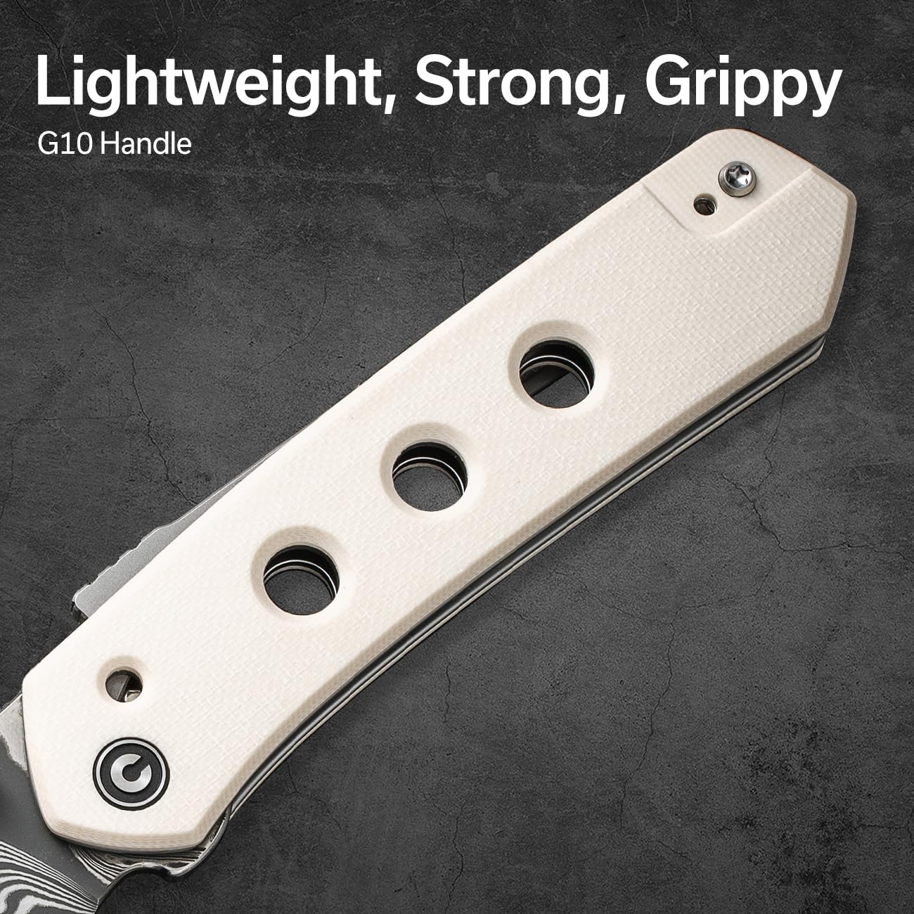 CIVIVI Vision FG knife reverse Tanto blade in action, precise piercing.