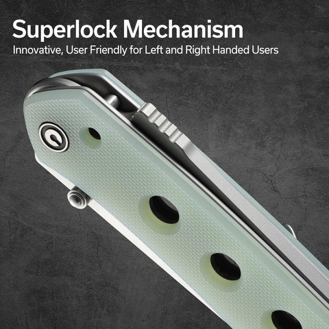 CIVIVI Vision FG superlock mechanism close-up highlights smooth deployment and secure lock.