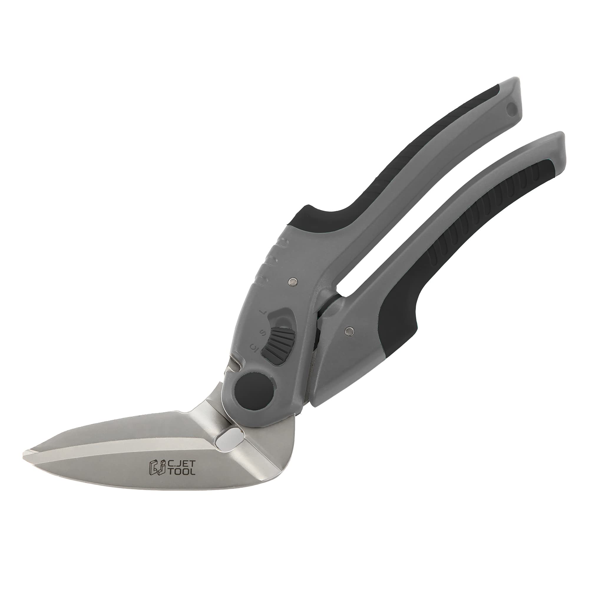 C.JET TOOL 10-inch scissors blade closeup highlighting sharpness and precision