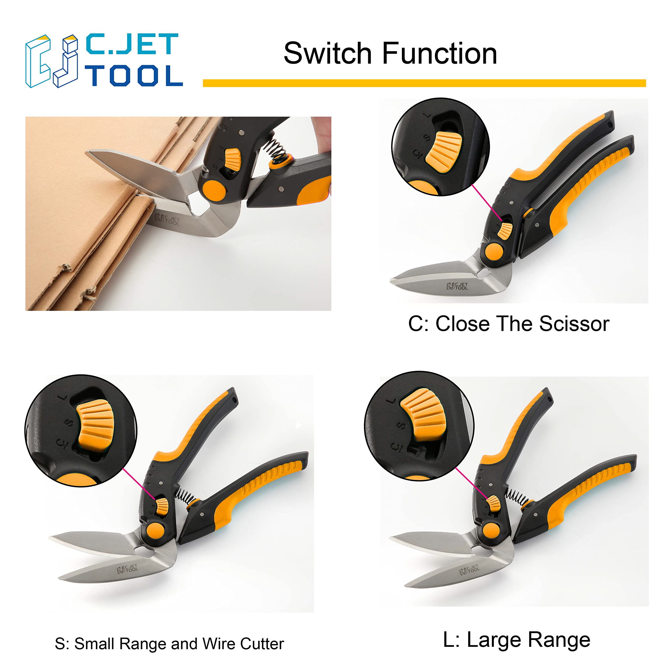 C.JET TOOL 10-Inch Scissors pruning in garden illustrates outdoor use