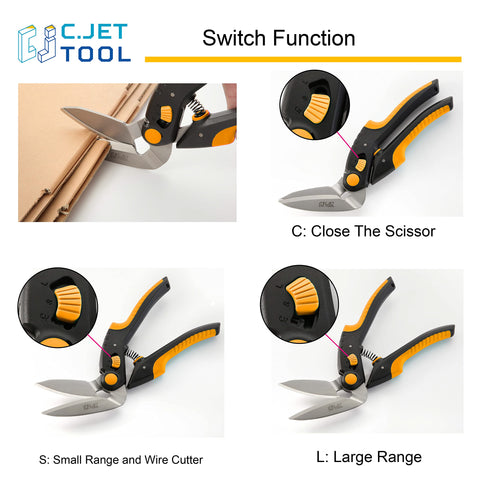 C.JET TOOL 10-Inch Scissors pruning in garden illustrates outdoor use