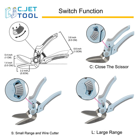 C.JET TOOL wide-angle design with ergonomic handle keeps hands clear