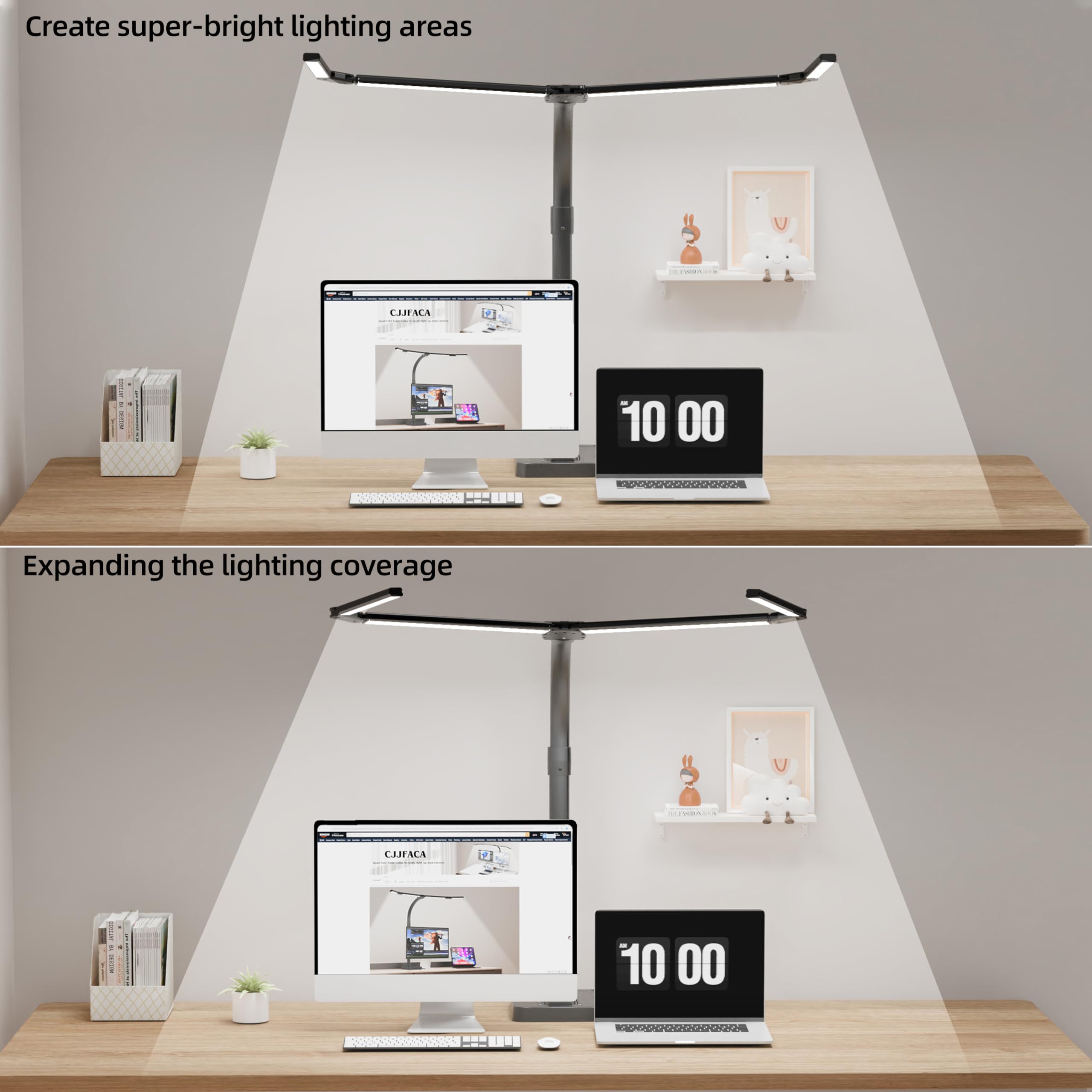 CJJFACA lamp brightness control highlights adjustable luminance for different tasks.