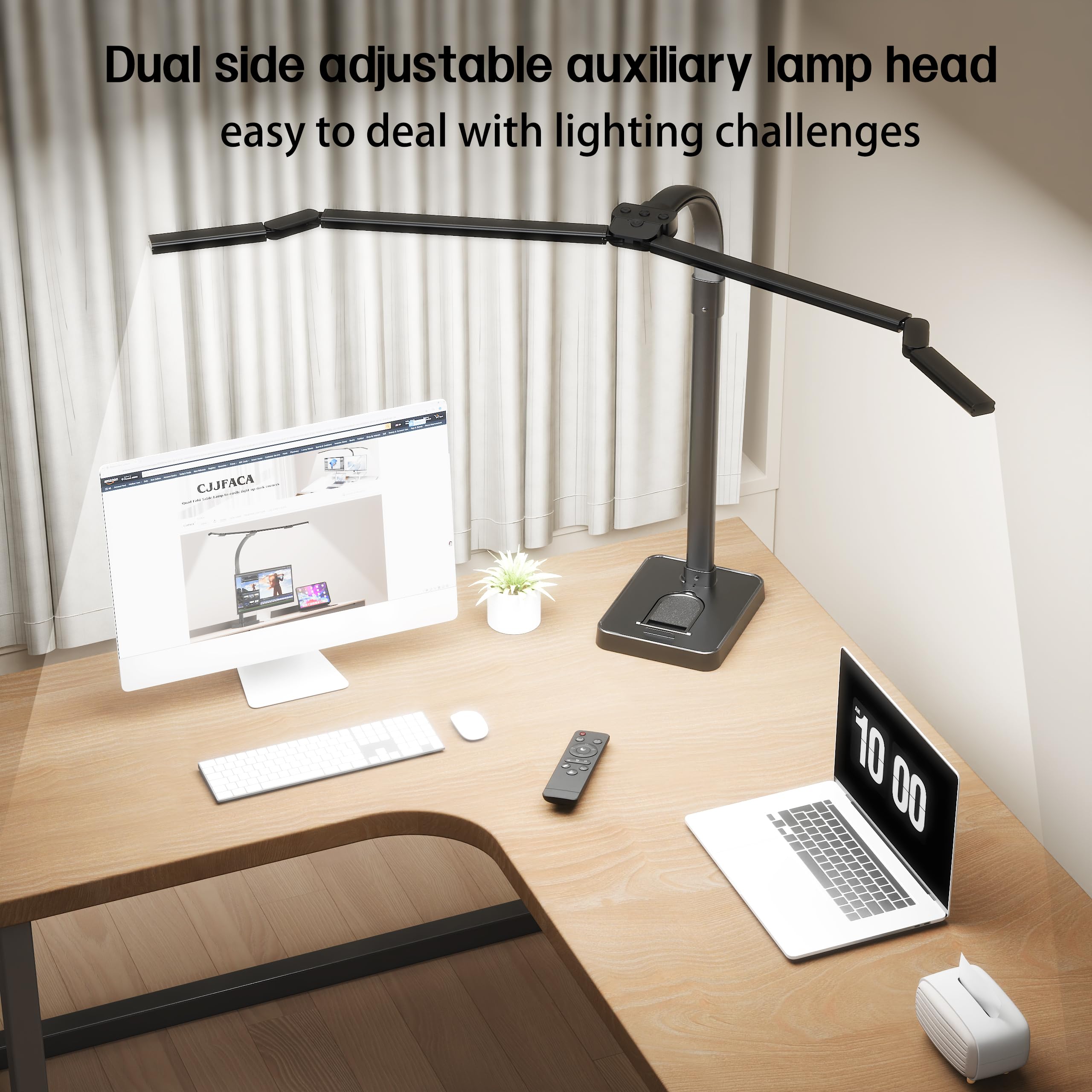 CJJFACA desk lamp gooseneck allows precise positioning for task lighting.