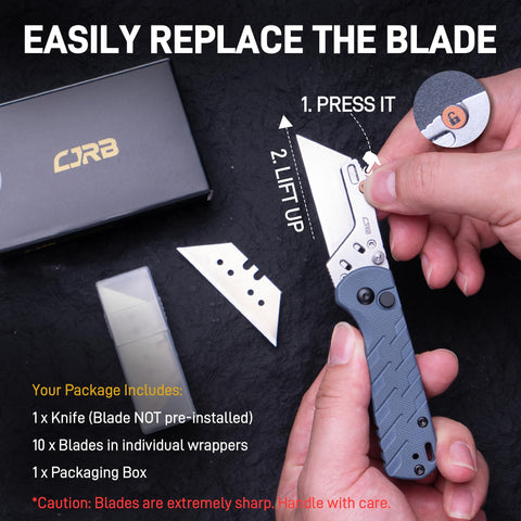 CJRB Boxer blade-swapping system close-up for quick changes