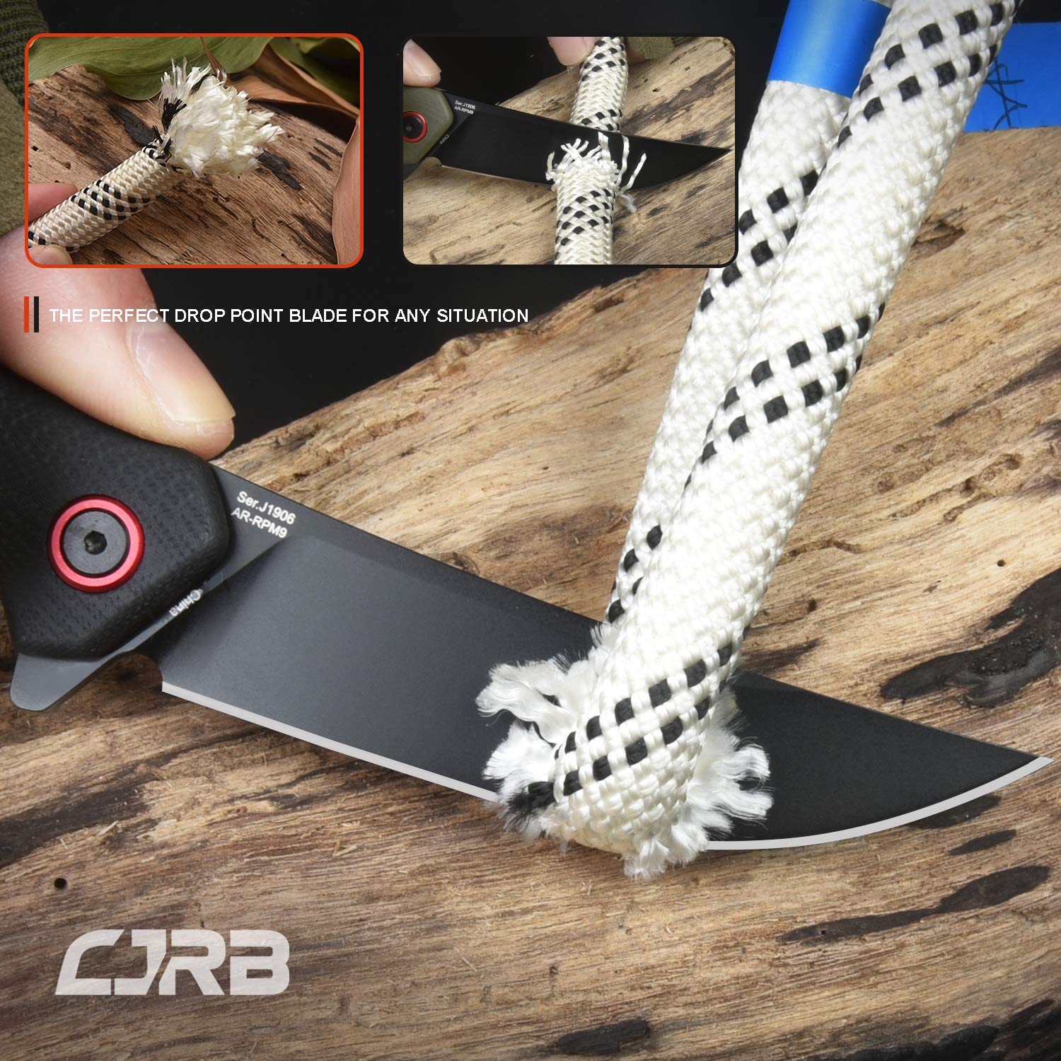 CJRB Gobi knife with deep-carry clip for discreet pocket carry.