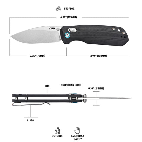 CJRB Maximal with durable G10 handle for secure grip