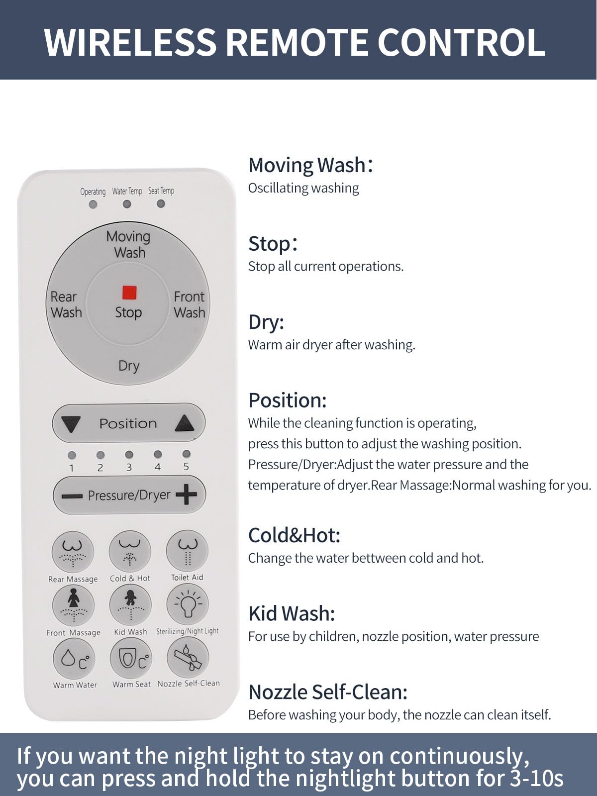 Ckptlsyk bidet seat wash nozzle for gentle cleansing after use
