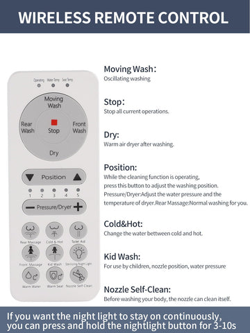 Ckptlsyk bidet seat wash nozzle for gentle cleansing after use