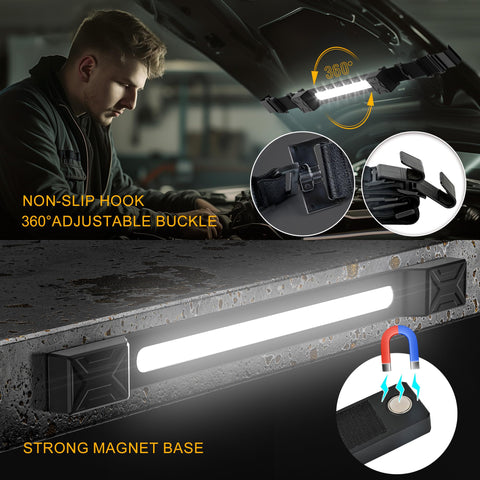 CLAKAP 14.9-inch COB strip provides bright work area illumination.