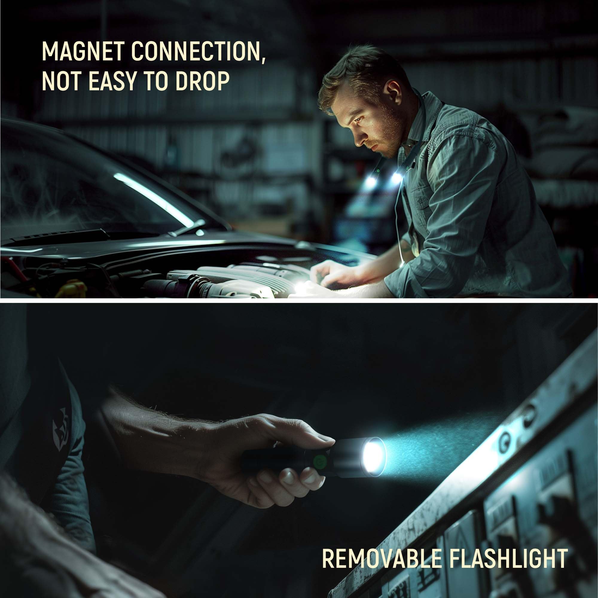 CLAKAP LED Neck Light charges via USB-C for quick recharging
