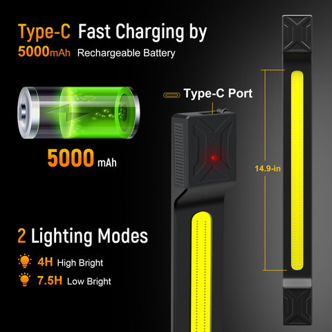 CLAKAP USB-C charging enables cordless operation and convenience.