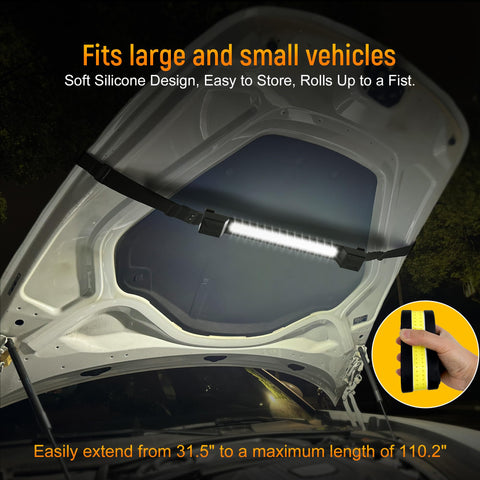 CLAKAP magnetic attachment secures light to metal surfaces.