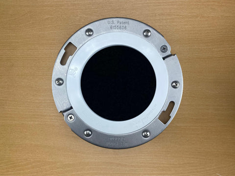 Easy-to-install two-piece design secures the flange quickly.
