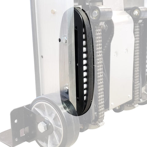 Clamor non-marking soft-glide belts ensure smooth floor contact.