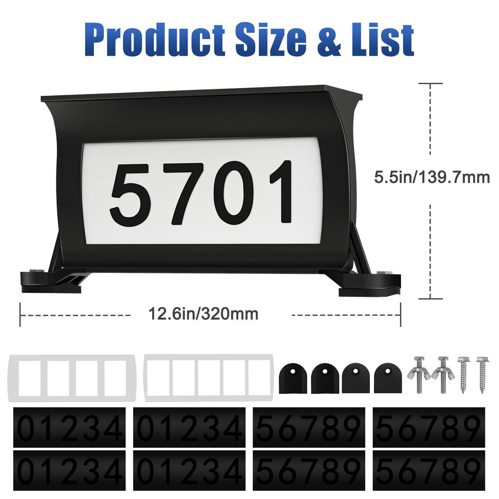 CLAONER adhesive numbers set 8 pieces for durable, curl-free numeric labeling