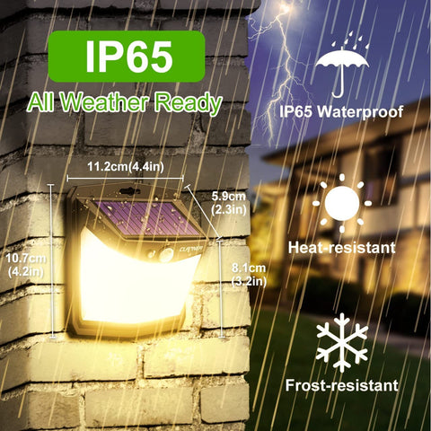 CLAONER solar-powered lights install easily with screws or tape