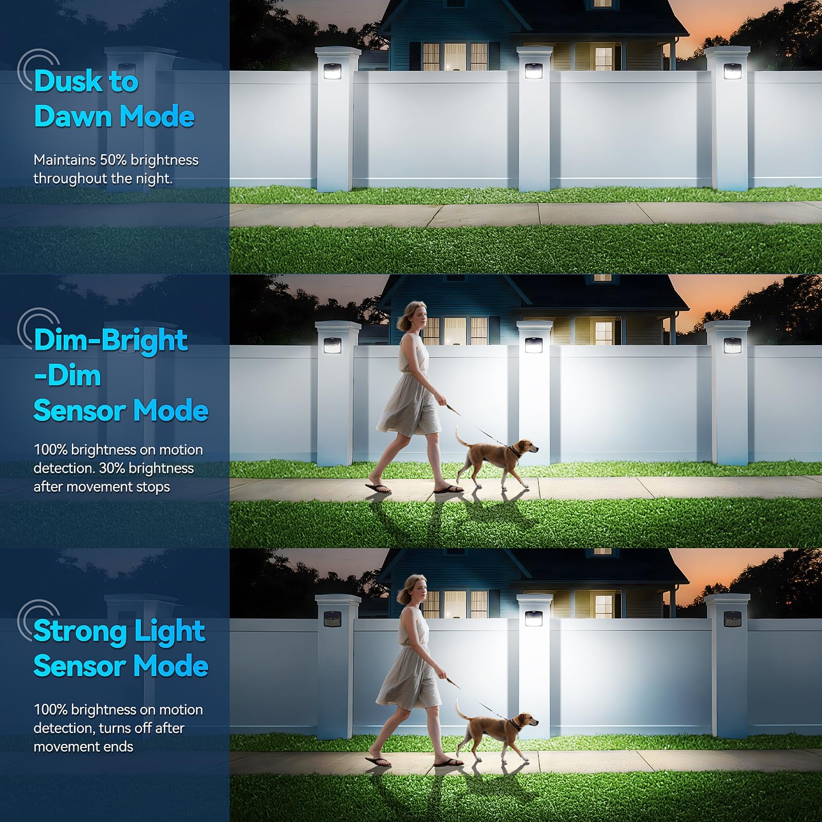 CLAONER motion sensor outdoor light detects activity up to 20 feet.