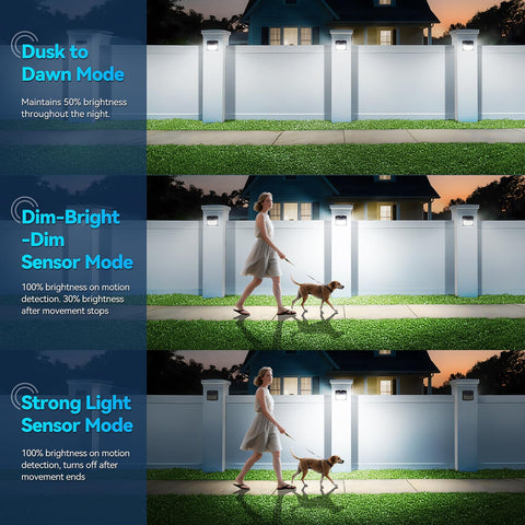 CLAONER motion sensor outdoor light detects activity up to 20 feet.