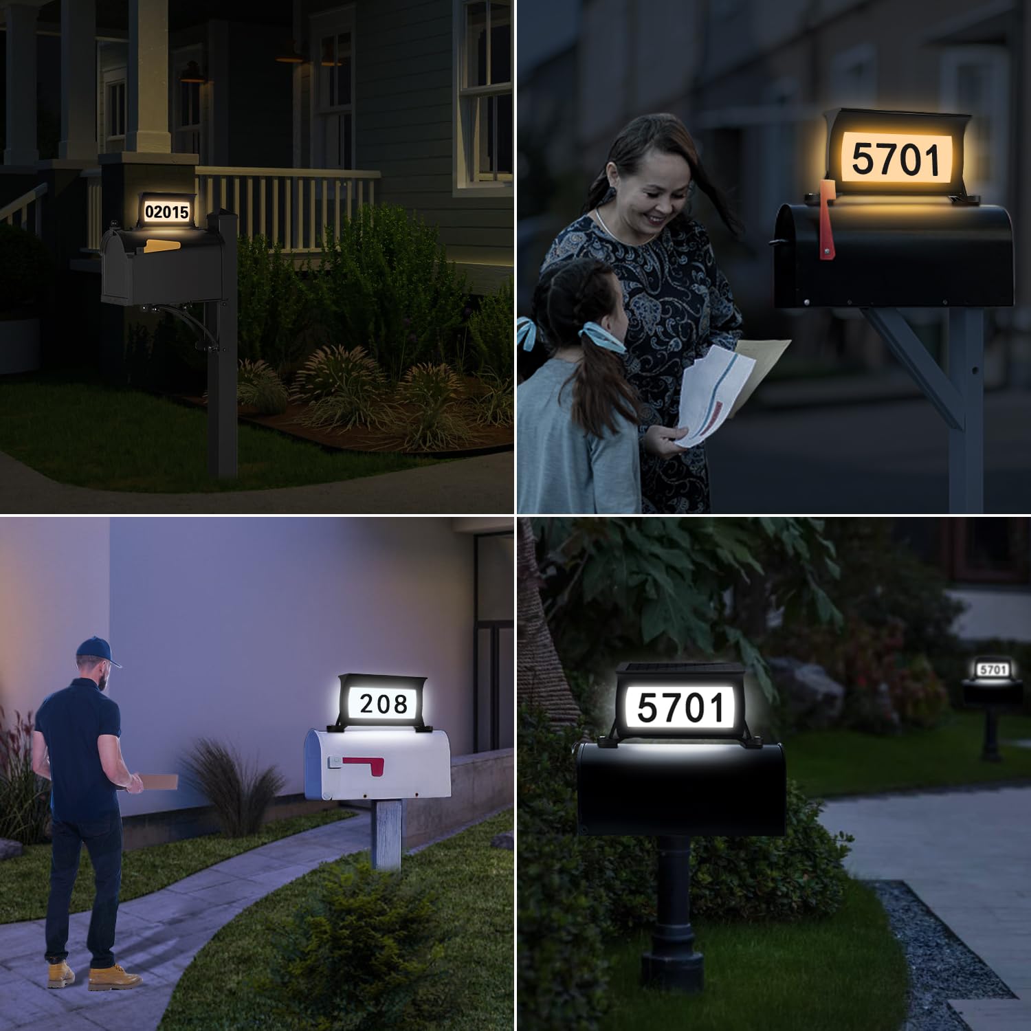CLAONER night visibility for visitors, mail carriers, and emergency services