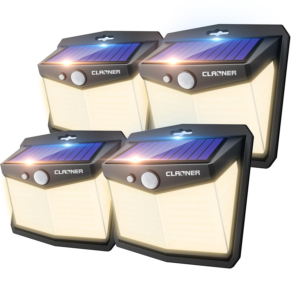 CLAONER solar lights outdoor with 128 LEDs deliver bright yard illumination at night