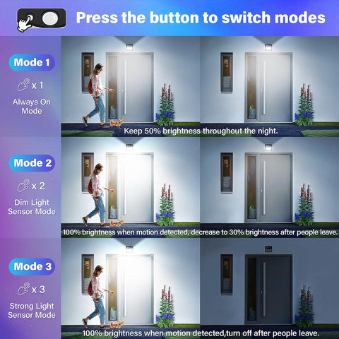 CLAONER outdoor solar lights motion detection; reliable sensing for entryways