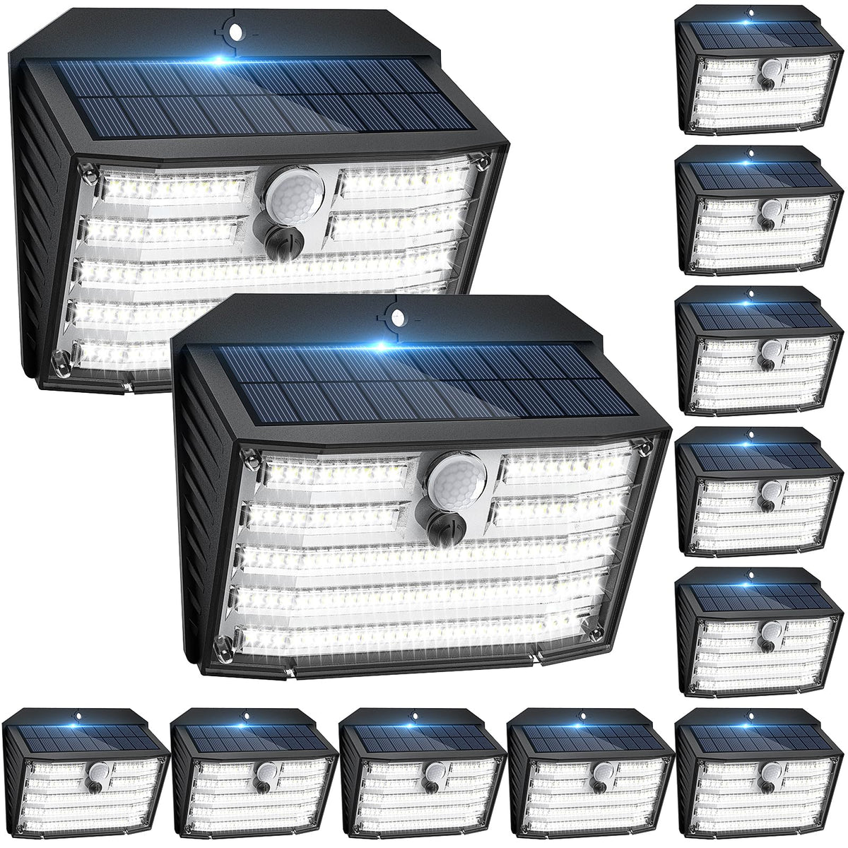 CLAONER solar motion light on outdoor deck providing bright illumination for safe nighttime navigation
