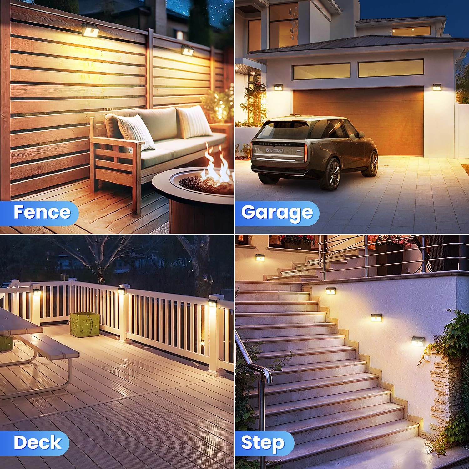 CLAONER solar motion sensor lights IP65 weatherproof for all weather