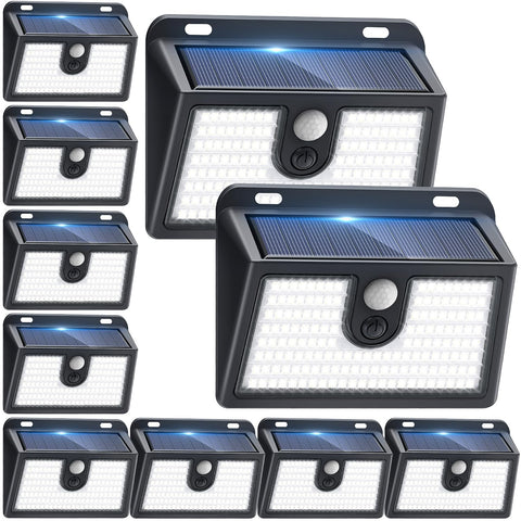 CLAONER solar motion sensor outdoor light brightens walkways for safe entry