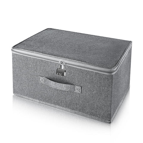 Clapery lockable storage box front view securing clothes