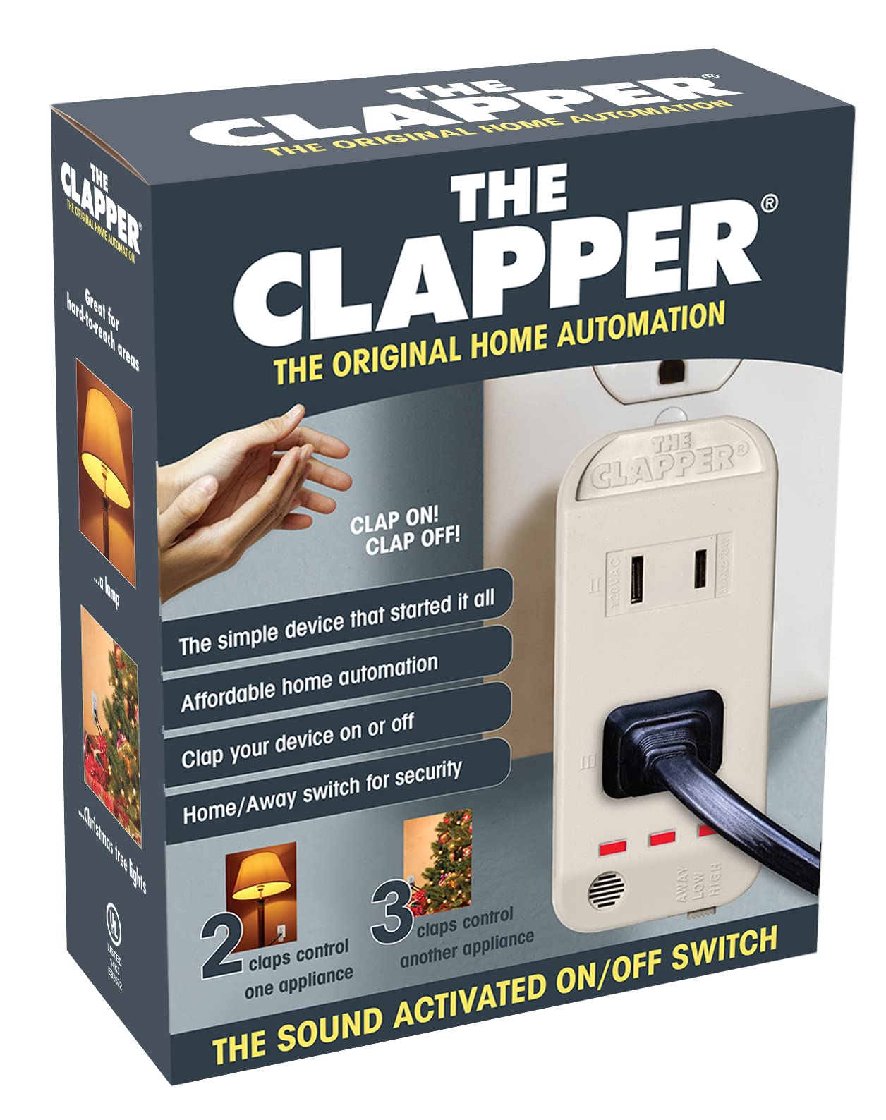 Clapper away mode uses sound to trigger lights, discouraging intruders.