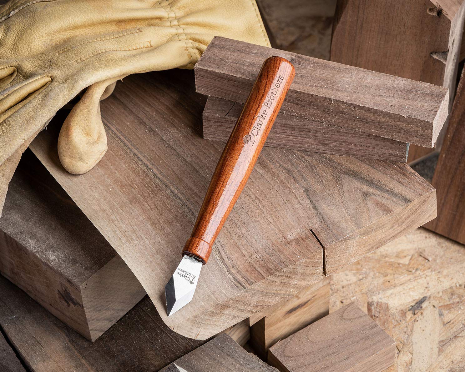 Clarke Brothers marking knife sheath closed protects blade during storage.