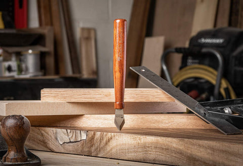 Clarke Brothers marking knife on a workbench ready for precise scribing.
