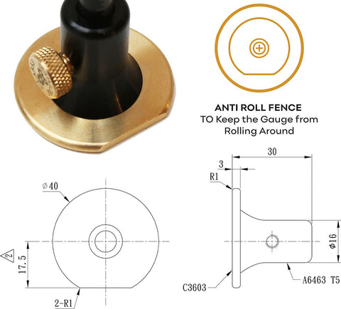 Clarke Brothers wheel marking gauge on wood showing parallel line marking for accuracy.