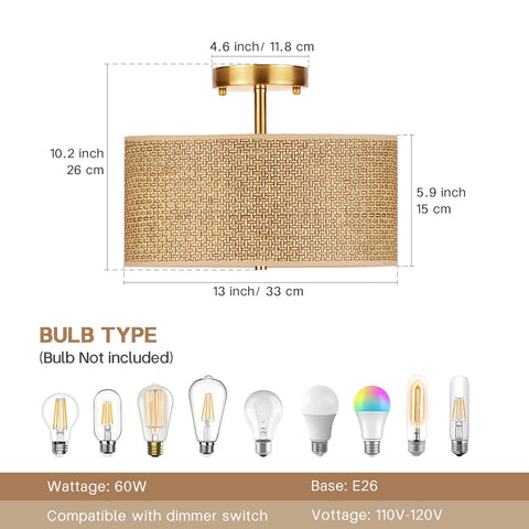CLARSYNE brass-finished frame adds rustic-modern contrast