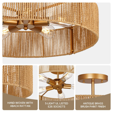 CLARSYNE rattan drum shade delivering soft 360° illumination in living areas