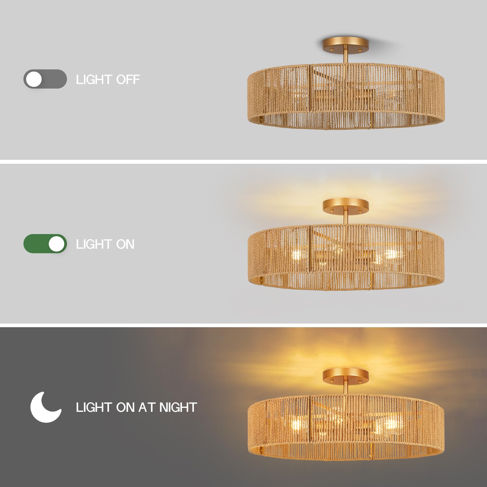 CLARSYNE semi-flush mount ideal for dining rooms and kitchens