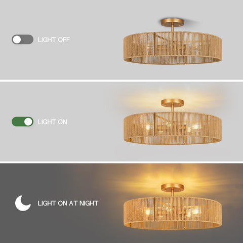 CLARSYNE semi-flush mount ideal for dining rooms and kitchens