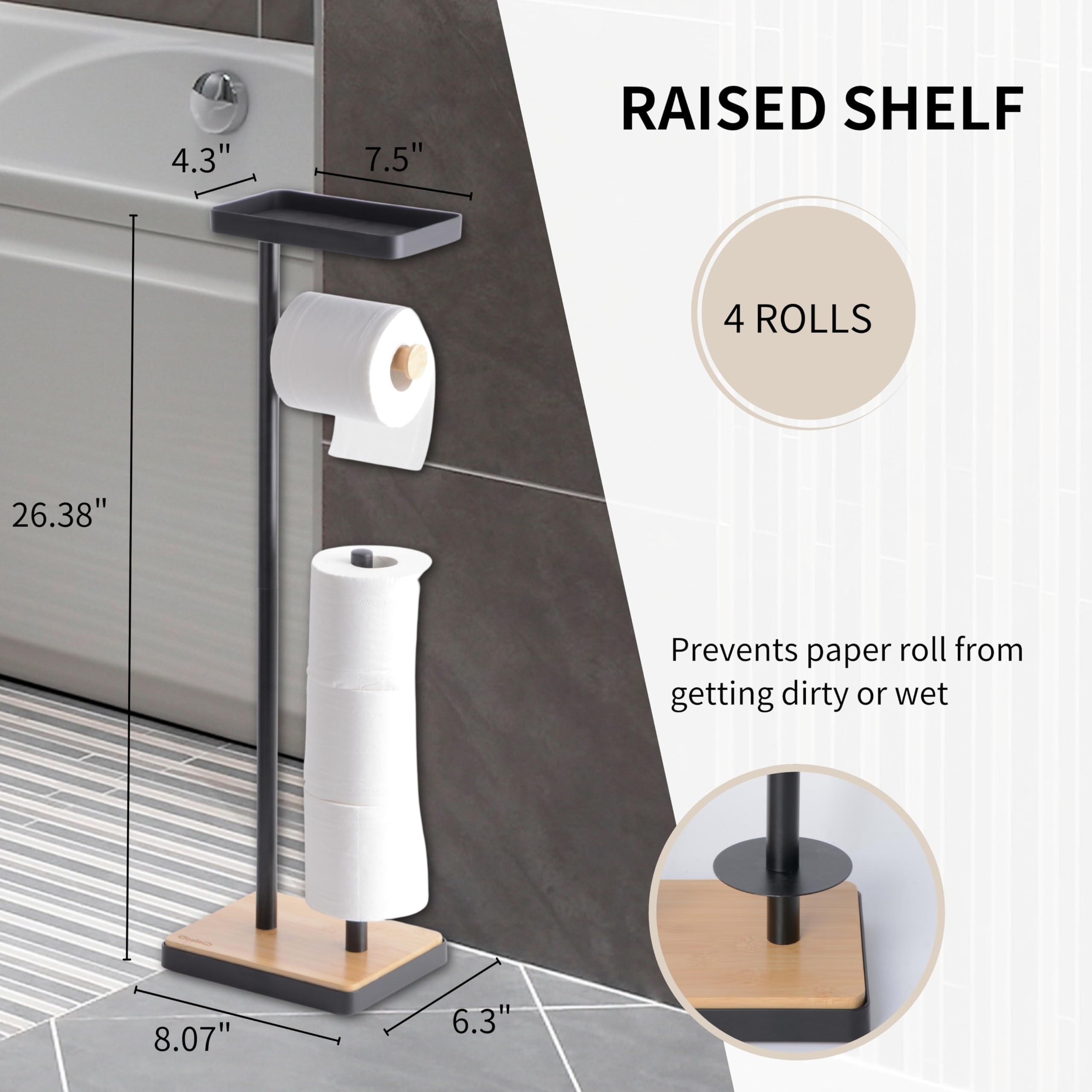 Clasin Home weighted base ensuring stable placement on bathroom floor